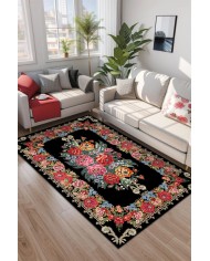 Sinse Kadife Yıkanabilir Kaymaz Pamuk Tabanlı Antibakteriyel Salon Halısı