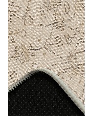 Ginato Bej Pamuk Tabanlı Yıkanabilen Kaydırmaz Antibakteriyel Şönil Salon Halısı