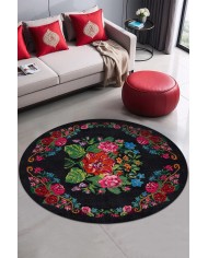 Azur Pamuk Tabanlı Yıkanabilen Kaydırmaz Antibakteriyel Şönil Salon Halısı