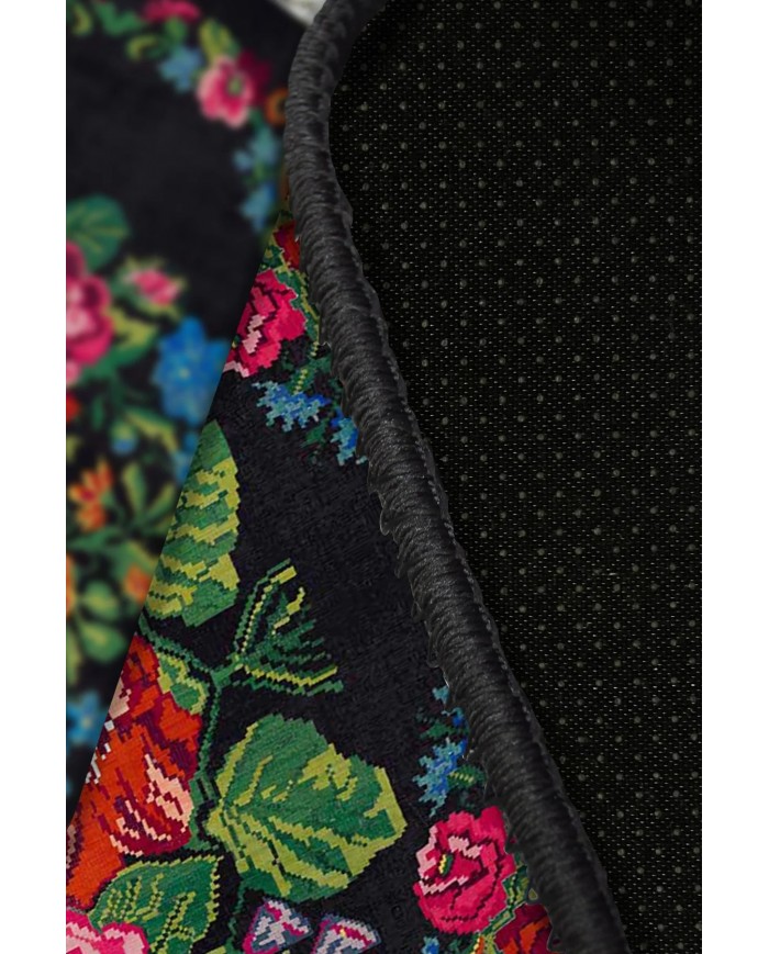 Azur Pamuk Tabanlı Yıkanabilen Kaydırmaz Antibakteriyel Şönil Salon Halısı