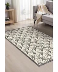 Coco Desenli Pamuk Tabanlı Yıkanabilen Kaydırmaz Antibakteriyel Şönil Salon Halısı