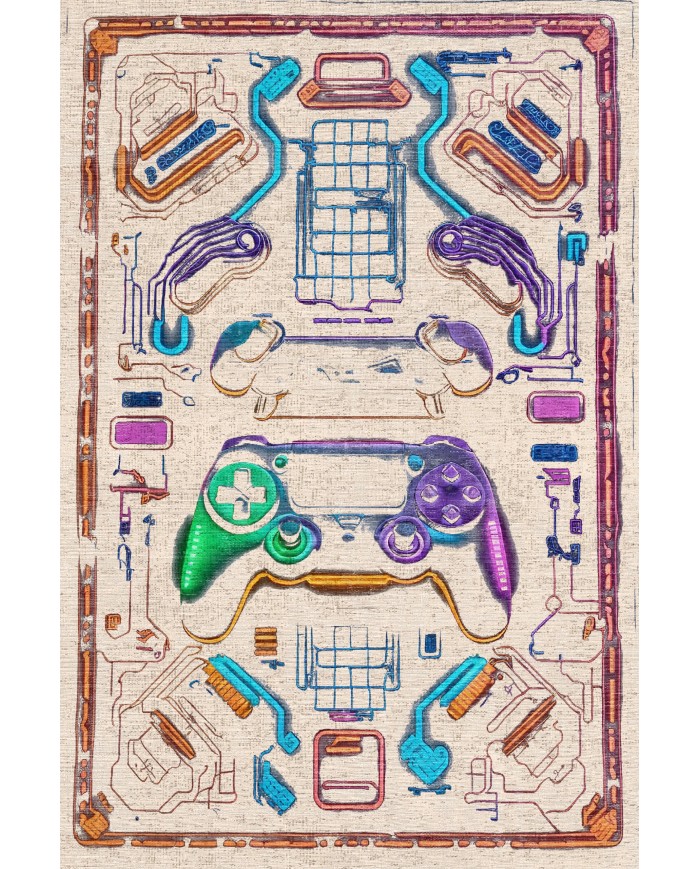 Cosi Gamer Halısı, Şönil Pamuk Tabanlı, Kaydırmaz, Yıkanabilen, Gaming Oyuncu Odası Halısı