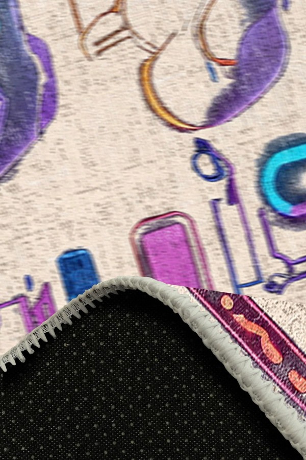 Cosi Gamer Halısı, Şönil Pamuk Tabanlı, Kaydırmaz, Yıkanabilen, Gaming Oyuncu Odası Halısı