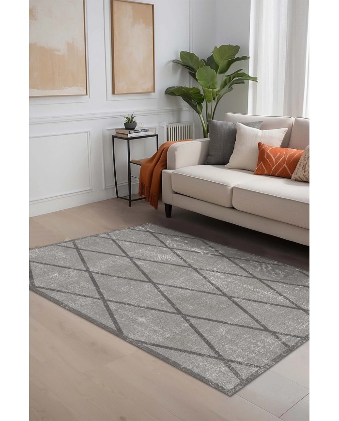 Dream Desenli Pamuk Tabanlı Yıkanabilen Kaydırmaz Antibakteriyel Şönil Salon Halısı