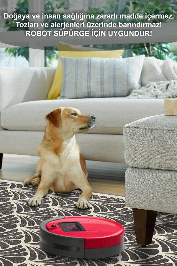 Ensel Desenli Pamuk Tabanlı Yıkanabilen Kaydırmaz Antibakteriyel Şönil Salon Halısı