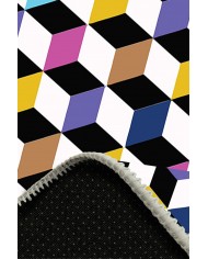 Glimmer Desenli Pamuk Tabanlı Yıkanabilen Kaydırmaz Antibakteriyel Şönil Salon Halısı