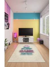 Hona Gamer Halısı, Şönil Pamuk Tabanlı, Kaydırmaz, Yıkanabilen, Gaming Oyuncu Odası Halısı