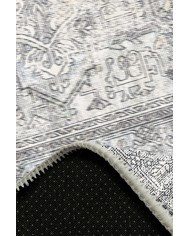 Lush Vıntage Desenli Pamuk Tabanlı Yıkanabilen Kaydırmaz Antibakteriyel Şönil Salon Halısı