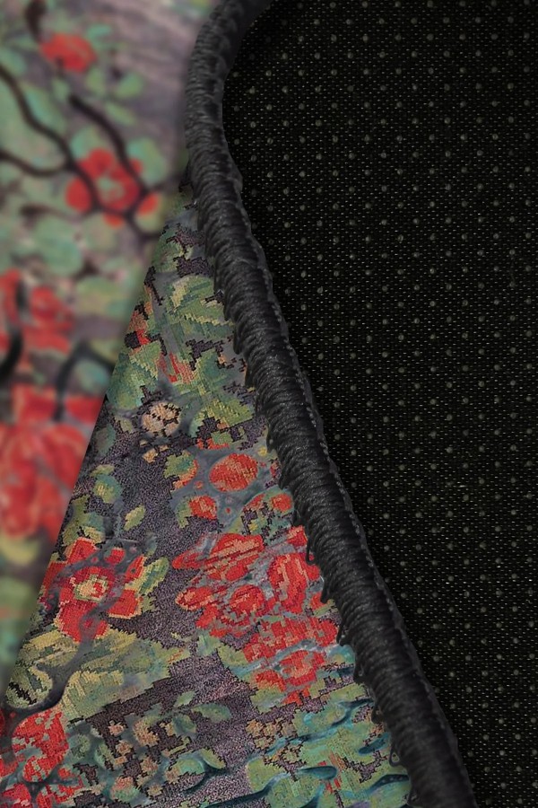 Melin Modern Desenli Pamuk Tabanlı Yıkanabilen Kaydırmaz Antibakteriyel Şönil Salon Halısı