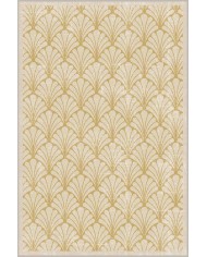 Mustard Desenli Pamuk Tabanlı Yıkanabilen Kaydırmaz Antibakteriyel Şönil Salon Halısı