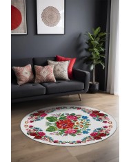 Rifa Şönil Pamuk Tabanlı, Kaydırmaz, Yıkanabilen, Antibakteriyel, Yuvarlak Salon Halısı, Mutfak