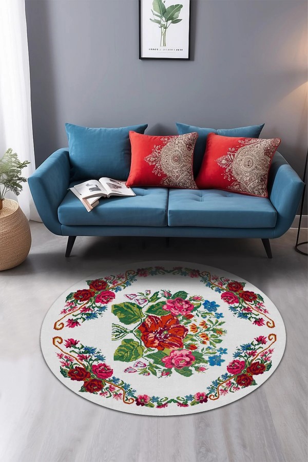 Rifa Şönil Pamuk Tabanlı, Kaydırmaz, Yıkanabilen, Antibakteriyel, Yuvarlak Salon Halısı, Mutfak Rifa Şönil Pamuk Tabanlı, Kaydırmaz, Yıkanabilen, Antibakteriyel, Yuvarlak Salon Halısı, Mutfak