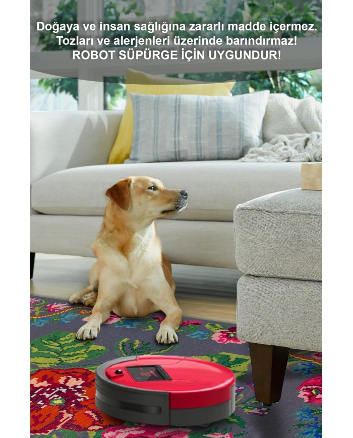 Rosef Karabağ Desenli Pamuk Tabanlı Yıkanabilen Kaydırmaz Antibakteriyel Şönil Salon Halısı