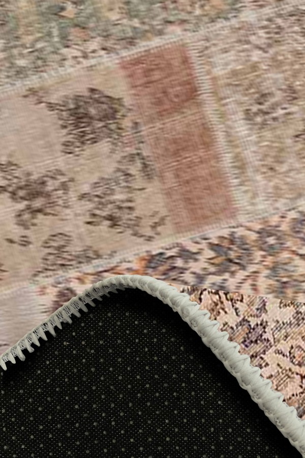 Senda Patchwork Desenli Pamuk Tabanlı Yıkanabilen Kaydırmaz Antibakteriyel Şönil Salon Halısı Senda Patchwork Desenli Pamuk Tabanlı Yıkanabilen Kaydırmaz Antibakteriyel Şönil Salon Halısı