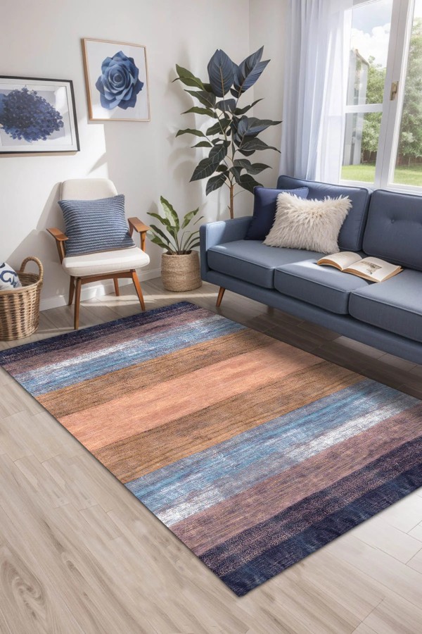 Alnas Kadife Yıkanabilir Kaymaz Pamuk Tabanlı Antibakteriyel Salon Halısı