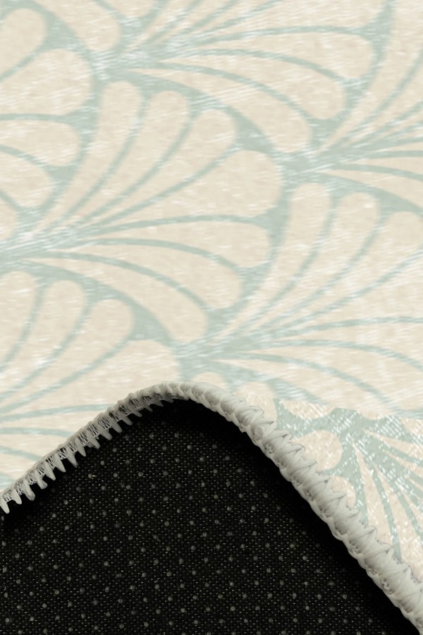 Velvet Desenli Pamuk Tabanlı Yıkanabilen Kaydırmaz Antibakteriyel Şönil Salon Halısı