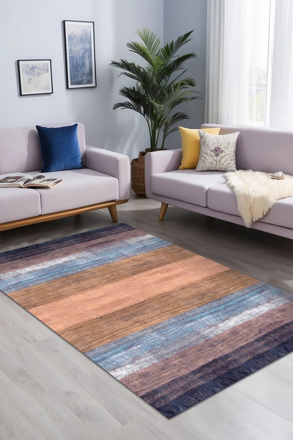 Alnas Kadife Yıkanabilir Kaymaz Pamuk Tabanlı Antibakteriyel Salon Halısı