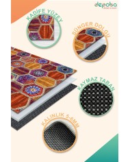 Bianca Kadife Yıkanabilir Kaymaz Pamuk Tabanlı Antibakteriyel Salon Halısı