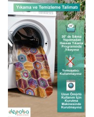 Bianca Kadife Yıkanabilir Kaymaz Pamuk Tabanlı Antibakteriyel Salon Halısı