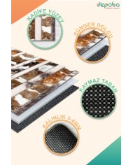 Cerenomy Kadife Yıkanabilir Kaymaz Pamuk Tabanlı Antibakteriyel Salon Halısı