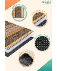 Cons Kadife Yıkanabilir Kaymaz Pamuk Tabanlı Antibakteriyel Salon Halısı