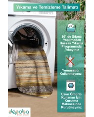 Cons Kadife Yıkanabilir Kaymaz Pamuk Tabanlı Antibakteriyel Salon Halısı