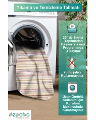 Helen Kadife Yıkanabilir Kaymaz Pamuk Tabanlı Antibakteriyel Salon Halısı