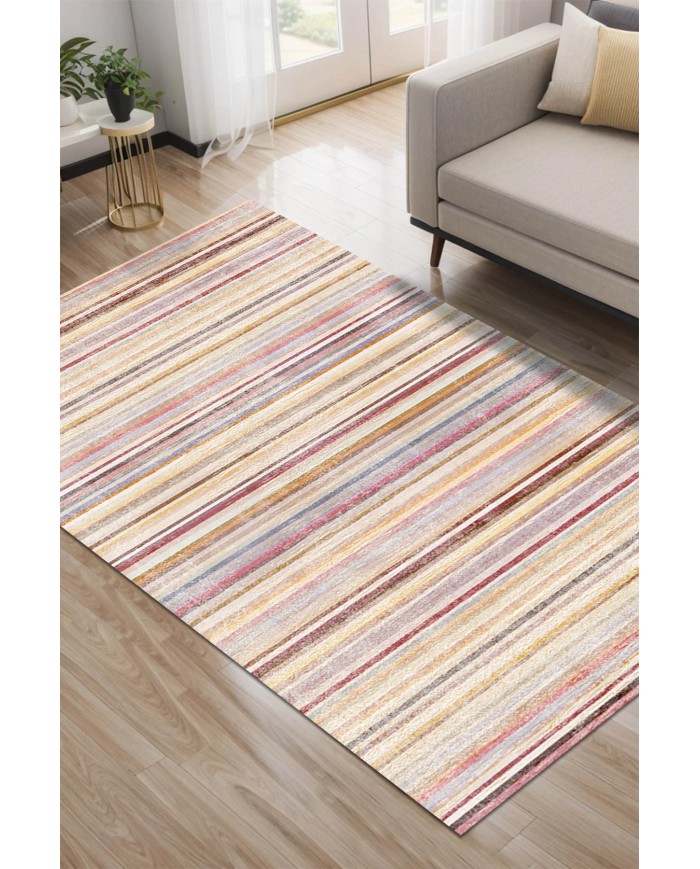 Helen Kadife Yıkanabilir Kaymaz Pamuk Tabanlı Antibakteriyel Salon Halısı