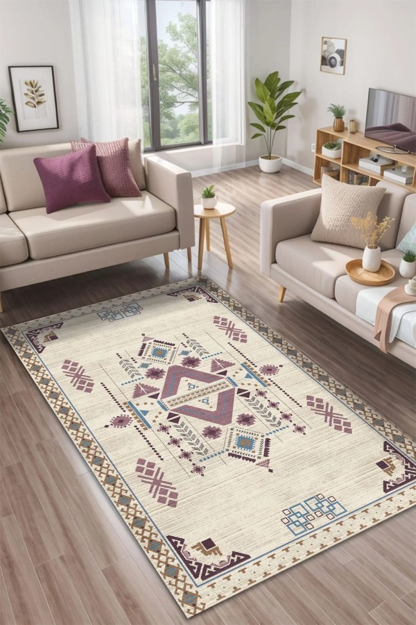 Plum Kadife Yıkanabilir Kaymaz Pamuk Tabanlı Antibakteriyel Salon Halısı Plum Kadife Yıkanabilir Kaymaz Pamuk Tabanlı Antibakteriyel Salon Halısı