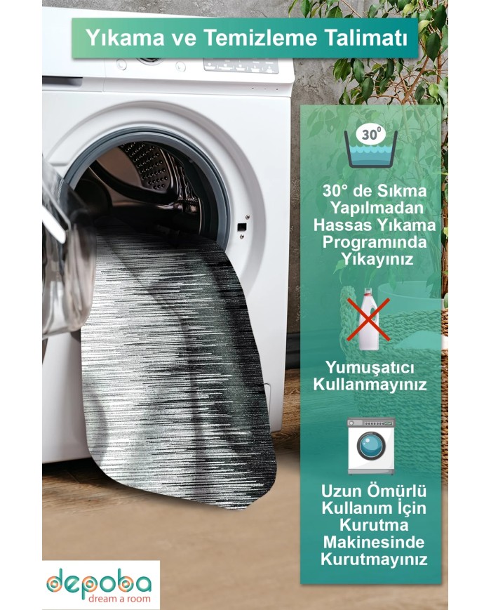 Cozzy Kadife Yıkanabilir Kaymaz Pamuk Tabanlı Antibakteriyel Salon Halısı