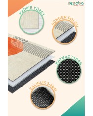 Karen Kadife Yıkanabilir Kaymaz Pamuk Tabanlı Antibakteriyel Salon Halısı