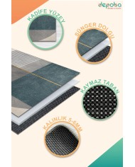 Lavin Kadife Yıkanabilir Kaymaz Pamuk Tabanlı Antibakteriyel Salon Halısı