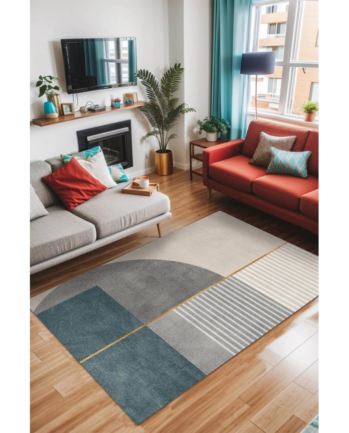 Lavin Kadife Yıkanabilir Kaymaz Pamuk Tabanlı Antibakteriyel Salon Halısı