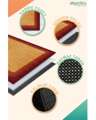 Lavita Kadife Yıkanabilir Kaymaz Pamuk Tabanlı Antibakteriyel Salon Halısı