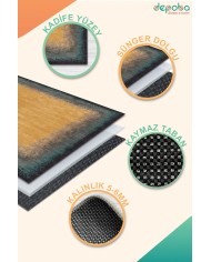 Mistina Kadife Yıkanabilir Kaymaz Pamuk Tabanlı Antibakteriyel Salon Halısı