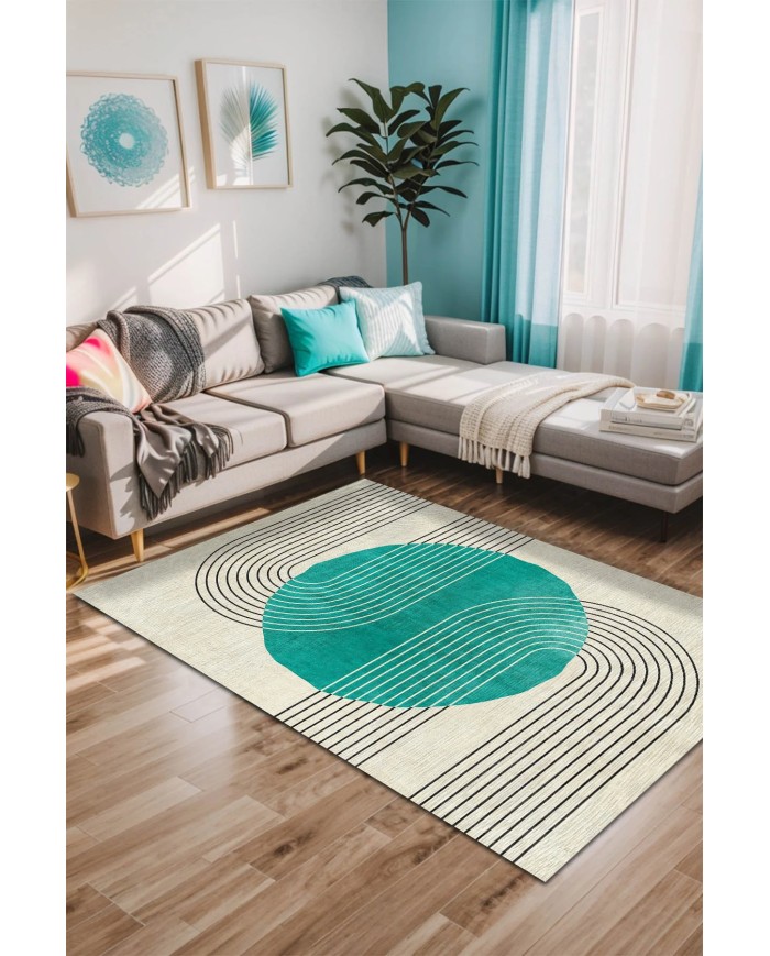 Onsa Kadife Yıkanabilir Kaymaz Pamuk Tabanlı Antibakteriyel Salon Halısı