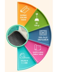 Onsa Kadife Yıkanabilir Kaymaz Pamuk Tabanlı Antibakteriyel Salon Halısı