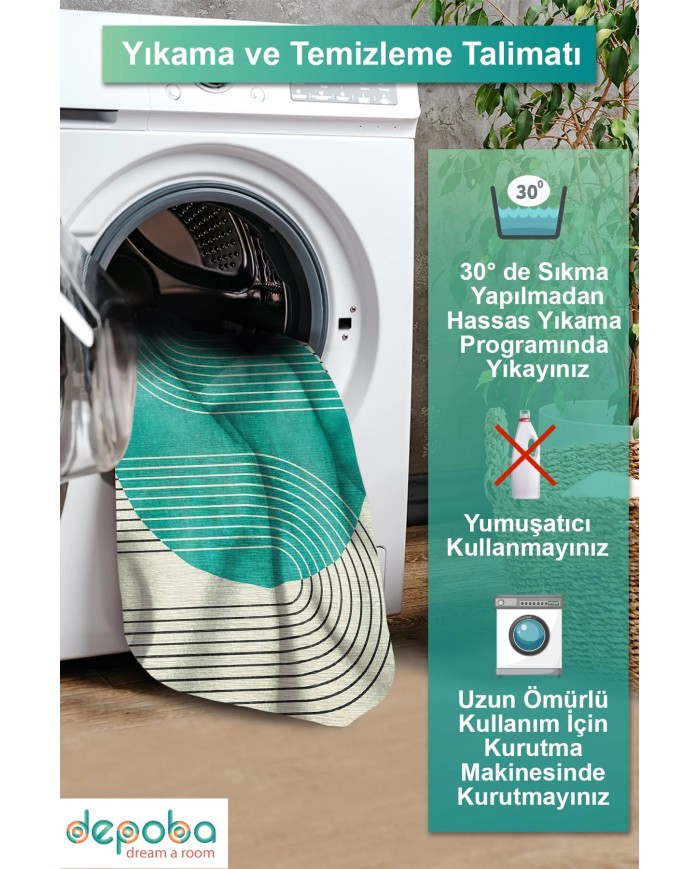 Onsa Kadife Yıkanabilir Kaymaz Pamuk Tabanlı Antibakteriyel Salon Halısı