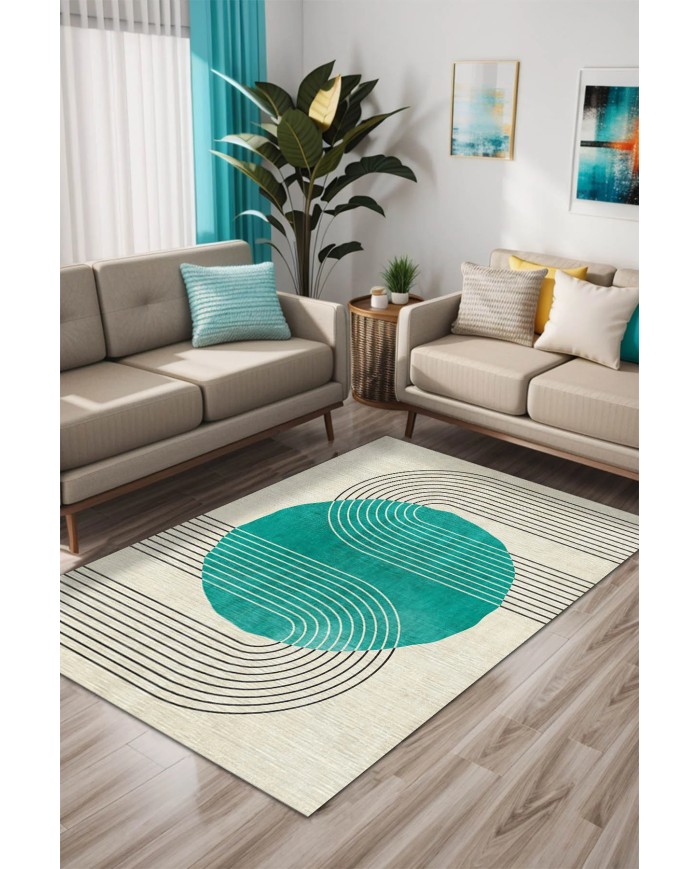 Onsa Kadife Yıkanabilir Kaymaz Pamuk Tabanlı Antibakteriyel Salon Halısı