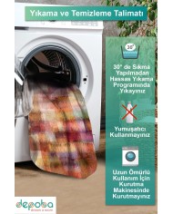 Shoda Kadife Yıkanabilir Kaymaz Pamuk Tabanlı Antibakteriyel Salon Halısı