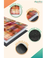 Shoda Kadife Yıkanabilir Kaymaz Pamuk Tabanlı Antibakteriyel Salon Halısı