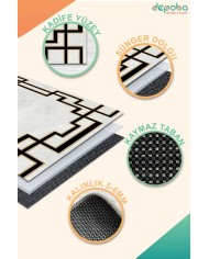 Teddy Kadife Yıkanabilir Kaymaz Pamuk Tabanlı Antibakteriyel Salon Halısı