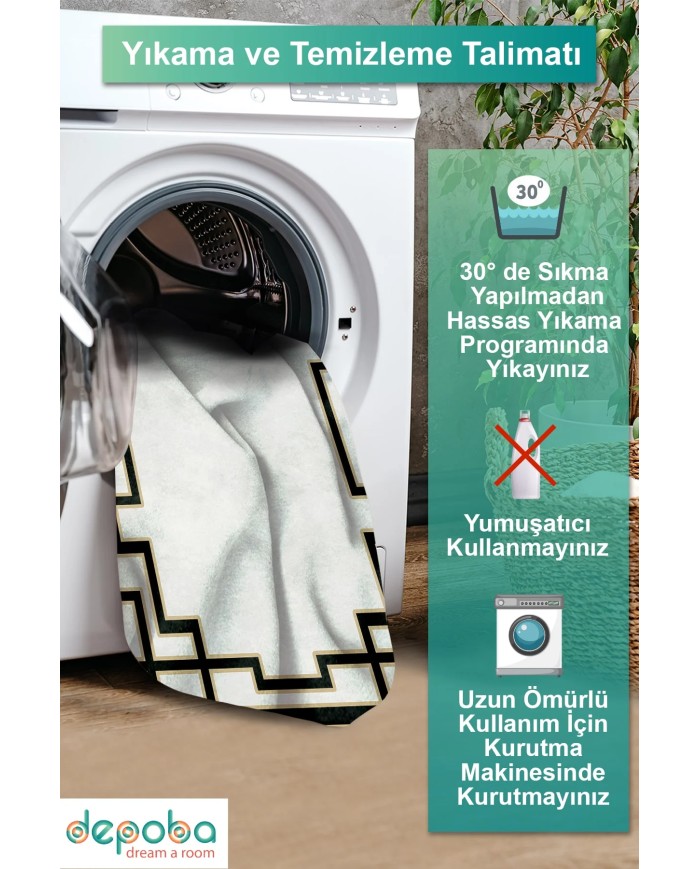 Teddy Kadife Yıkanabilir Kaymaz Pamuk Tabanlı Antibakteriyel Salon Halısı