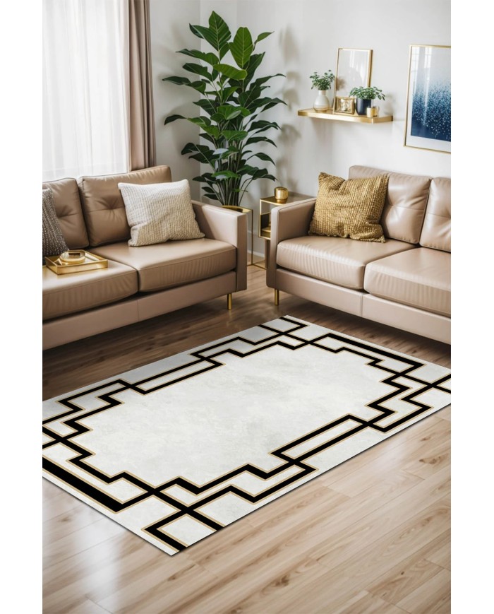 Teddy Kadife Yıkanabilir Kaymaz Pamuk Tabanlı Antibakteriyel Salon Halısı