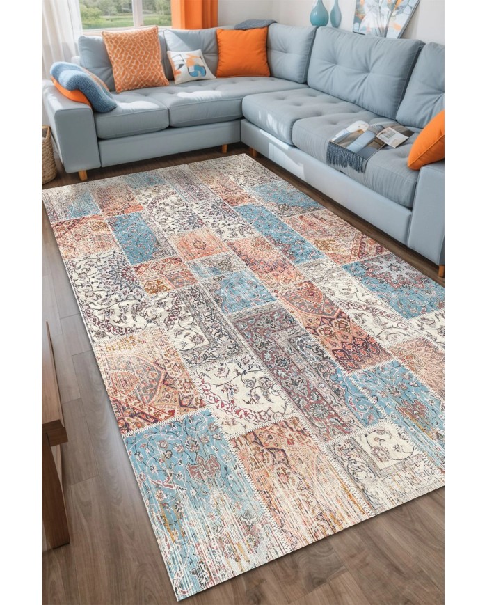 Genesis Kadife Yıkanabilir Kaymaz Pamuk Tabanlı Antibakteriyel Salon Halısı