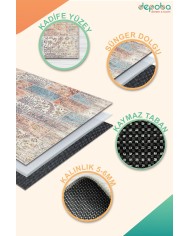 Genesis Kadife Yıkanabilir Kaymaz Pamuk Tabanlı Antibakteriyel Salon Halısı