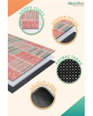 Henry Kadife Yıkanabilir Kaymaz Pamuk Tabanlı Antibakteriyel Salon Halısı