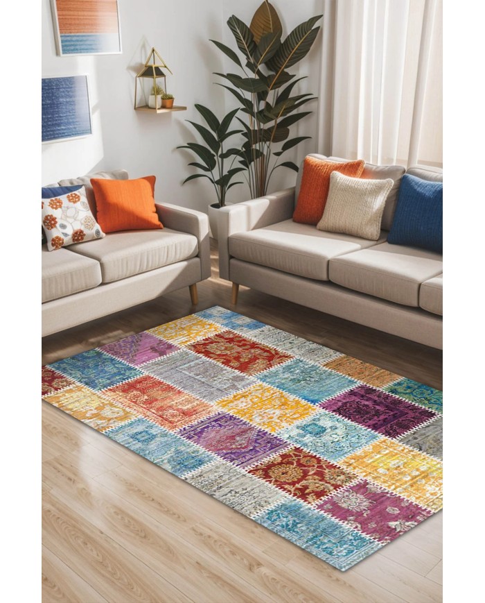 Kepa Kadife Yıkanabilir Kaymaz Pamuk Tabanlı Antibakteriyel Salon Halısı