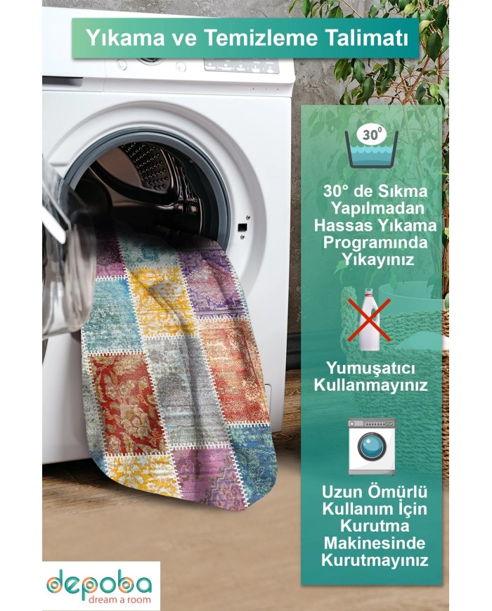 Kepa Kadife Yıkanabilir Kaymaz Pamuk Tabanlı Antibakteriyel Salon Halısı