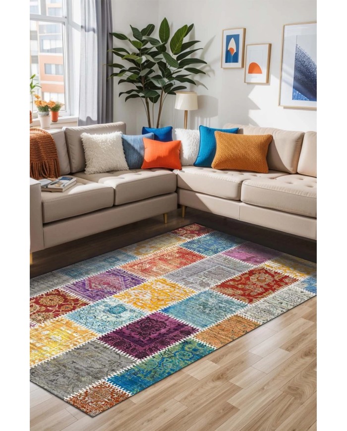 Kepa Kadife Yıkanabilir Kaymaz Pamuk Tabanlı Antibakteriyel Salon Halısı